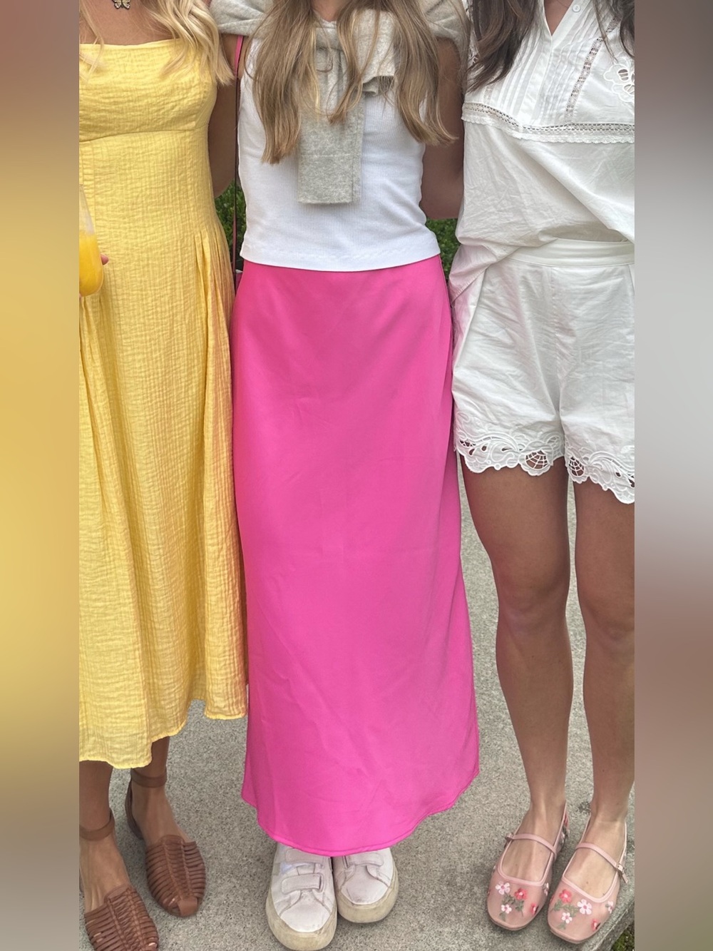 Satin midi skirt